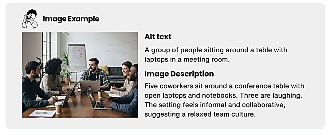 Alt text vs image description