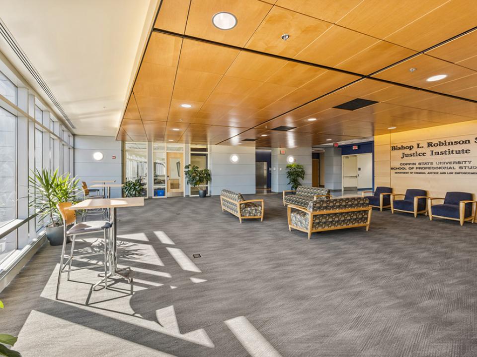 5th floor atrium in the Henrietta Lacks Health & Human Services Building