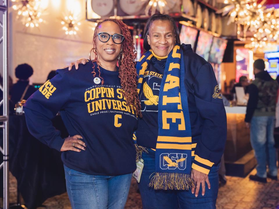 Two female Coppin alums at 2025 Homecoming Happy Hour