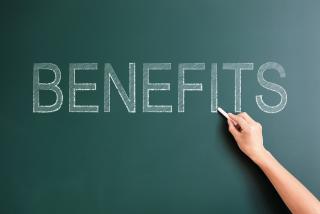 benefits written on blackboard