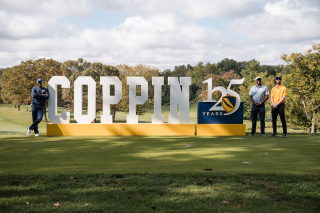 2025 Coppin Golf Classic with Giant Coppin Letters and President Jenkins and friends.